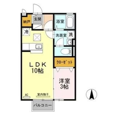 ルピナ A棟 A105の間取り図