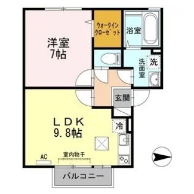 ルピナ B棟 B103の間取り図