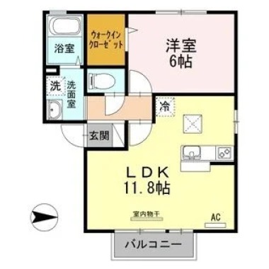 ルピナ B棟 B105の間取り図