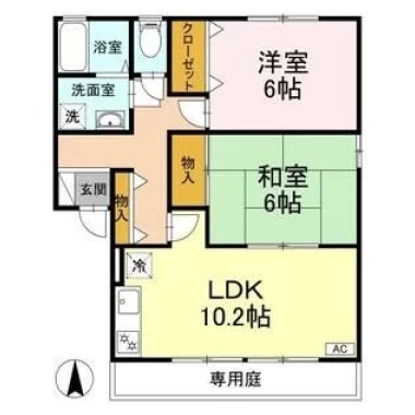 ラポール宮内 A棟 A102の間取り図