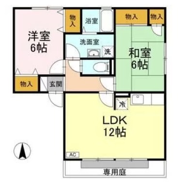 ラポール宮内 B棟 B103の間取り図