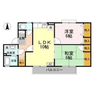 ラポール宮内 C棟 C202の間取り図