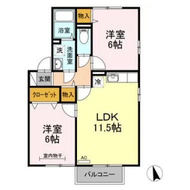 ディアコート A棟 A201の間取り図