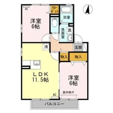 グラン・リーオ C棟 C202の間取り図