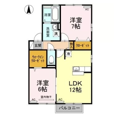 コスモ スクエア D棟 D201の間取り図