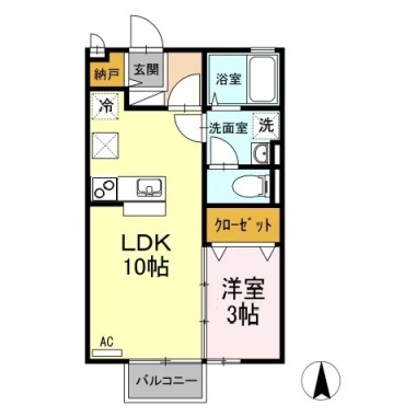 ヴィラセゾンIII 107の間取り図