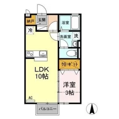 ヴィラセゾンIII 205の間取り図