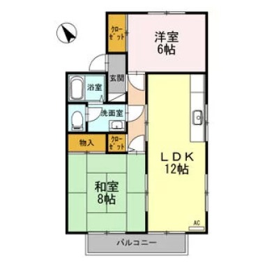 ヴィラセゾン A棟 205の間取り図