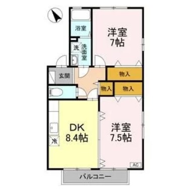 ヴィラセゾンII 101の間取り図