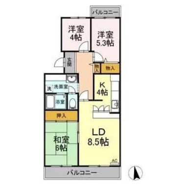 グレースソシア 105の間取り図