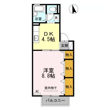 ドミール古川 B棟 B202の間取り図