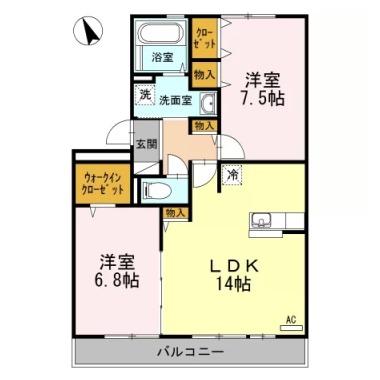 リヴェール北島 301の間取り図
