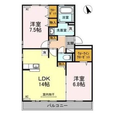 リヴェール北島 302の間取り図