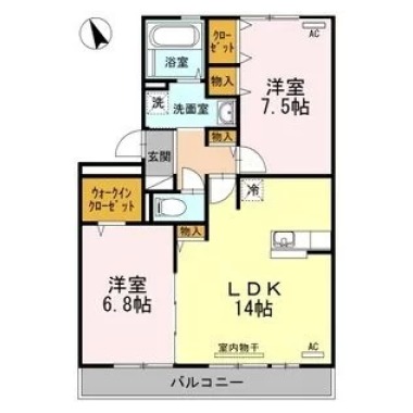 リヴェール北島 303の間取り図