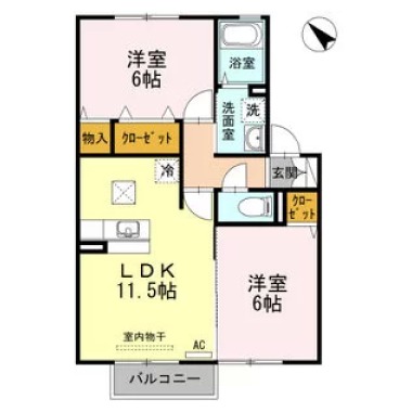 セジュール高島 102の間取り図