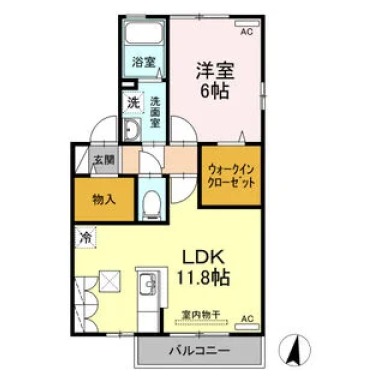 プレミール B棟 B102の間取り図