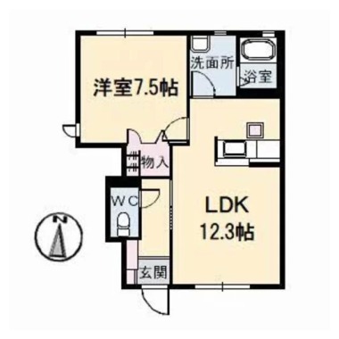 シャーメゾン ミモザ 103の間取り図