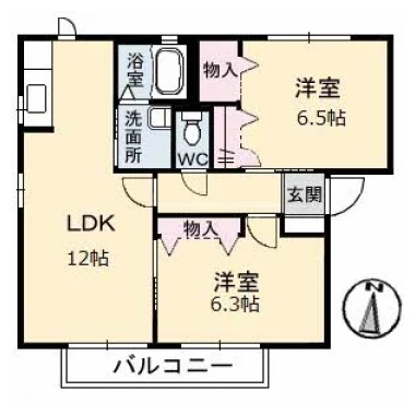 シャーメゾン石井 A棟 102の間取り図