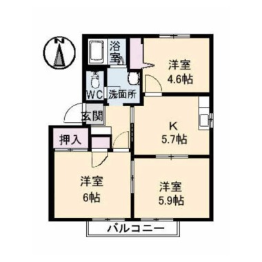 プリマベーラフォーレス C棟 206の間取り図