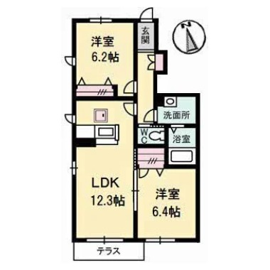 シャーメゾンAYA I番館 103の間取り図