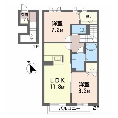 シャーメゾンAYA II番館 203の間取り図