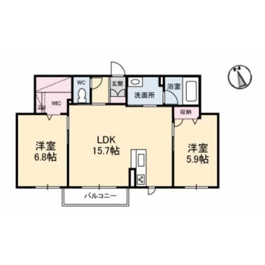 シャーメゾン広島 202の間取り図