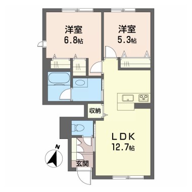 シャーメゾンガーデン松茂 D棟 A106の間取り図