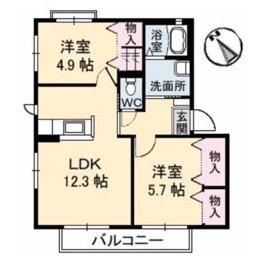 バリュージュ III 201の間取り図