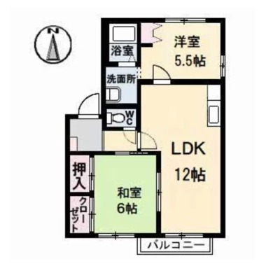 プリマベーラ北島 B棟 106の間取り図