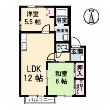 プリマベーラ北島 B棟 205の間取り図