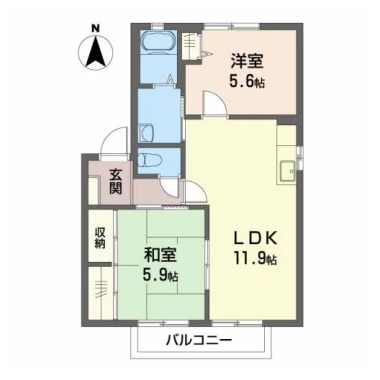 プリマベーラ北島 B棟 206の間取り図