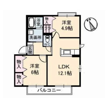 コンフォートヴィラ I棟 101の間取り図
