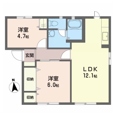 メゾン ブランシュ A棟 102の間取り図