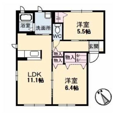 パークハウス北島 B棟 101の間取り図