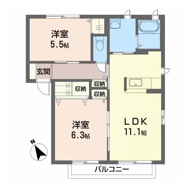 パークハウス北島 B棟 202の間取り図