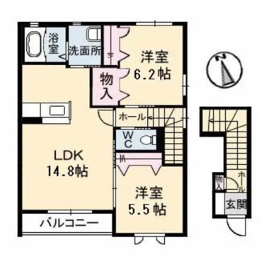 サニーコート A棟 202の間取り図