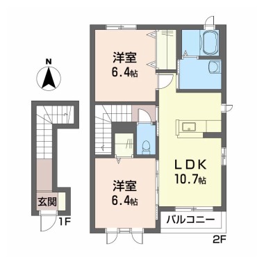 シャーメゾン ブラン 203の間取り図