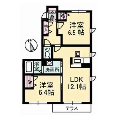 シャーメゾンヴィラ B 101の間取り図