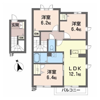 シャーメゾンヴィラ B 201の間取り図