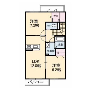 プロヌーブ鳴門 202の間取り図