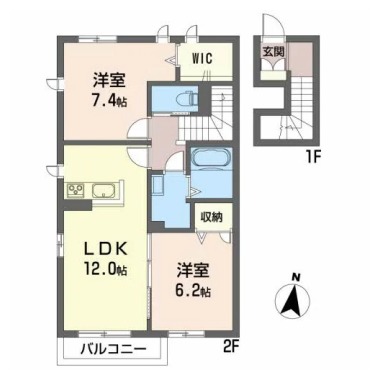 プロヌーブ鳴門 206の間取り図