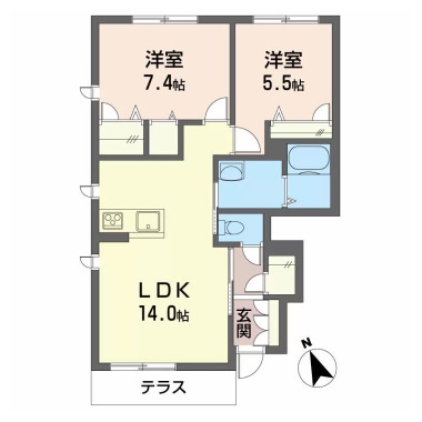 リラフォート北島 101の間取り図