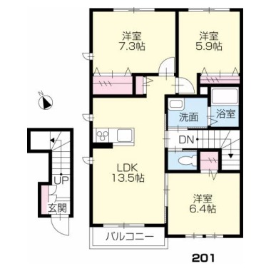 リラフォート北島 201の間取り図