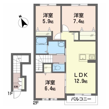 リラフォート北島 202の間取り図