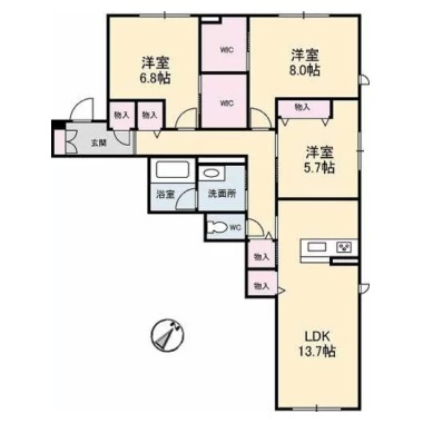 シャーメゾン北島 205の間取り図