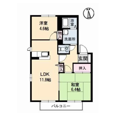 ドミール富永 A棟 101の間取り図