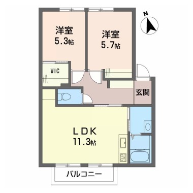 ドミール富永 C棟 107の間取り図
