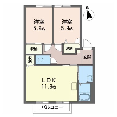 ドミール富永 C棟 207の間取り図