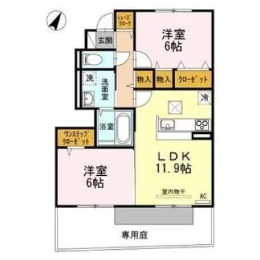 ヴェルドミール 105の間取り図