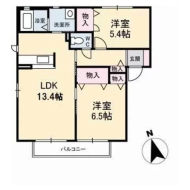 ラ・ネージュ I番館 201の間取り図